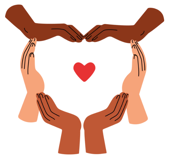 Hands forming a heart - community connection
